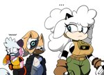 anthro big_breasts breasts cleavage clothed clothing colored_edit female group mask text trio omegasunburst third-party_edit idw_publishing sega sonic_the_hedgehog_(comics) sonic_the_hedgehog_(idw) sonic_the_hedgehog_(series) lanolin_the_sheep_(sonic) tangle_the_lemur whisper_the_wolf bovid canid canine canis caprine lemur mammal primate sheep strepsirrhine wolf 2023 colored english_text hi_res