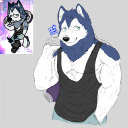 anthro male male/male solo toony mrtony gab_(comic) bau_husky canid canine canis domestic_dog husky mammal nordic_sled_dog spitz absurd_res hi_res