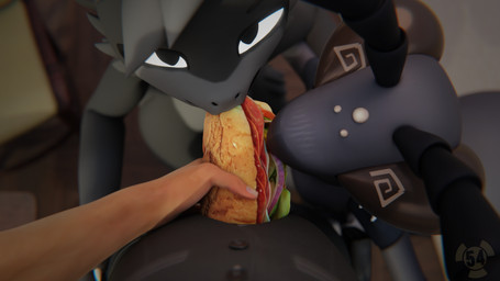 anthro duo eating eating_food first_person_view food fur grey_body grey_fur group holding_object looking_at_viewer male male/male multi_arm multi_limb sandwich_(food) spiral spiral_eyes trio nuclear54 sandwich_censorship dizzy_(artlegionary) goob_(nuclear54) arthropod insect mantis 16:9 3d_(artwork) blender_(artwork) censored digital_media_(artwork) hi_res widescreen