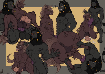 anal anal_penetration animal_genitalia animal_penis anthro anthro_on_anthro anthro_penetrated anthro_penetrating anthro_penetrating_anthro anus balls big_balls big_penis black_hair bodily_fluids butt_slap cum cum_in_ass cum_inflation cum_inside dreadlocks duo equine_genitalia equine_penis genital_fluids genitals hair inflation male male/male male_penetrated male_penetrating male_penetrating_male muscular muscular_anthro muscular_male nipple_piercing nipple_ring nipples penetration penile_spines penis piercing ring_piercing sex slap mrlynxiee horus_wild equid equine felid horse lion mammal pantherine absurd_res hi_res