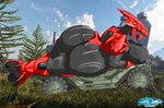 big_breasts breasts crushed_vehicle female halo solo thick_thighs unsc warthog_vehicle_(halo) sr71beta halo_(series) microsoft xbox_game_studios zuka alien sangheili hi_res