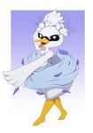 anthro beak blue_eyes clothing dress female looking_at_viewer open_beak open_mouth pupils solo thick_thighs white_body bigdon1992 kirby_(series) kirby_and_the_forgotten_land nintendo fleurina anatid anseriform anserinae avian bird swan 2023 hi_res