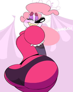 big_butt big_nose bulge butt butt_focus corruption eyelashes eyeshadow femboy huge_butt looking_back makeup male not_furry shaking_butt smile solo wide_hips vimhomeless mrs.mayhem humanoid unknown_species 2018 2d_animation animated frame_by_frame loop no_sound short_playtime video