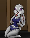 anthro breasts clothed clothing female solo sports_panties arcatech disney zootopia judy_hopps lagomorph leporid mammal rabbit hi_res