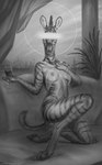 alcohol anthro areola beverage biped bra breasts censored_eyes clothing container cup curtains digitigrade drinking_glass female furniture glass glass_container glass_cup halo holding_container holding_cup holding_drinking_glass holding_object holding_wine_glass hooves inner_ear_fluff looking_at_viewer navel nipples plant shrub sky sling_bra smile sofa solo striped_body stripes tail text translucent translucent_bra translucent_clothing translucent_underwear tuft underwear wine wine_glass arcr-cric equid equine mammal zebra 2025 hi_res monochrome signature url