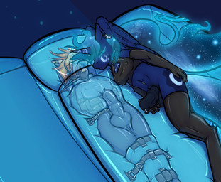 anthro anthrofied areola armwear bdsm bondage bound clothing duo elbow_gloves erection genital_piercing genitals gloves gynomorph handwear horn intersex latex legwear penis penis_piercing piercing restraints sleeping sparkles stockings straitjacket wings krd friendship_is_magic hasbro my_little_pony mythology princess_luna_(mlp) spitfire_(mlp) wonderbolts_(mlp) equid equine mammal mythological_creature mythological_equine pegasus winged_unicorn 2017 blue_theme