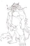 anthro barbel_(anatomy) flesh_whiskers genitals horn kemono male penis solo tail mazelord asian_mythology east_asian_mythology mythology dragon eastern_dragon mythological_creature mythological_scalie scalie