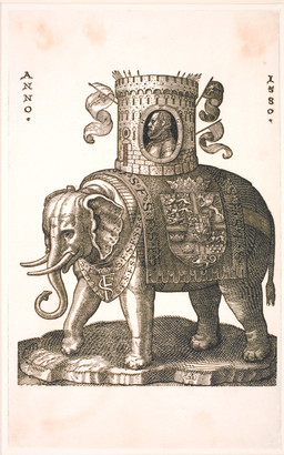 1580 ambiguous_feral ambiguous_gender beard clothed clothed_human clothed_male clothing duo facial_hair feral flag flag_(object) floppy_ears hair male male_human proboscis_(anatomy) quadruped saddle simple_background standing tail tail_tuft text three-quarter_view trunk_(anatomy) tuft tusks melchior_lorck public_domain elephant elephantid human mammal proboscidean 16th_century absurd_res ancient_art dated hatching_(art) hi_res latin_text monochrome shaded signature traditional_media_(artwork) translated
