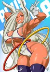 5_fingers big_breasts breasts clothed clothing female fingers gesture hair hand_gesture hand_on_head hula_hoop long_hair muscular muscular_female muscular_humanoid nipple_outline one_eye_closed red_eyes solo thick_thighs v_sign white_hair wink bayeuxman my_hero_academia rumi_usagiyama animal_humanoid humanoid lagomorph lagomorph_humanoid leporid_humanoid mammal mammal_humanoid rabbit_humanoid 2021 hi_res