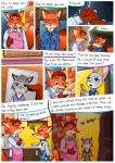 2017 absurd_res anthro apron canid canine clothed clothing comic dialogue disney english_text eyes_closed felid female fox gideon_grey green_eyes group heterochromia hi_res judy_hopps lagomorph leopard leporid male mammal nick_wilde pantherine peanut.k police police_uniform purple_eyes rabbit red_fox snow_leopard text true_fox uniform zootopia