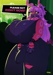 2_horns 5_fingers ahoge anthro big_breasts black_fingernails black_nails blush blush_lines bottomwear breasts bulge cleavage cleavage_overflow clothed clothing colored_nails cross cross_ear_piercing cross_ear_ring cross_piercing curvy_figure dialogue erection erection_under_clothing erection_under_pants eyebrow_through_hair eyebrows fingernails fingers fishnet_clothing fishnet_shirt fishnet_topwear gynomorph hair horn huge_breasts intersex nails pants piercing purple_hair shirt solo speech_bubble text thick_thighs topwear torn_bottomwear torn_clothing torn_pants translucent translucent_hair unwanted_erection voluptuous voluptuous_anthro voluptuous_gynomorph wavy_horn yellow_sclera chromapan nintendo pokemon arthropod generation_5_pokemon pokemon_(species) scolipede 2025 english_text hi_res signature