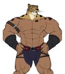 biceps bottomwear clothing for_a_head loincloth male muscular muscular_humanoid muscular_male nipples pecs solo yongdasom guin_saga guin animal_head animal_humanoid felid feline humanoid hybrid mammal