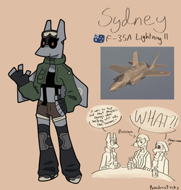 aircraft airplane anthro australian australian_flag beverage bottomwear clothed clothing crop_top cropped_jacket dialogue eyewear eyewear_on_head female fingerless_gloves gloves goggles goggles_on_head group handwear holding_beverage holding_object jet knee_pads machine shirt shorts text topwear trio vehicle bunchasticks f-35_lightning_ii lockheed_martin mayday_(bunchasticks) sydney_(bunchasticks) vlada_(bunchasticks) aeromorph living_aircraft living_machine living_vehicle english_text hi_res