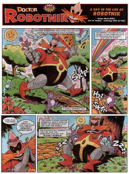 ambiguous_gender anthro cloud flower group male path plant rainbow sky snoring sun text tree western_comics_(style) wood unknown_artist adventures_of_sonic_the_hedgehog fleetway_comics sega sonic_the_comic sonic_the_hedgehog_(comics) sonic_the_hedgehog_(series) dr._eggman avian bird human lagomorph leporid mammal rabbit comic english_text hi_res official_art