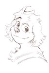 anthro floppy_ears looking_at_viewer male smile heylaw21 lifewonders live_a_hero hisaki_(live_a_hero) canid canine canis domestic_dog mammal absurd_res bust_portrait hi_res portrait sketch