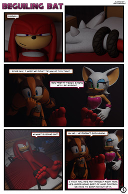 anthro barefoot dialogue feet female foot_fetish foot_focus foot_play group male male/female soles speech_bubble text trio feetymcfoot sega sonic_boom sonic_the_hedgehog_(series) knuckles_the_echidna rouge_the_bat sticks_the_jungle_badger bat echidna mammal monotreme procyonid raccoon 3d_(artwork) absurd_res comic digital_media_(artwork) english_text hi_res