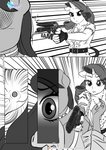 anthro anthrofied clothed clothing comic duo equid equine female friendship_is_magic gun hasbro hi_res holding_gun holding_object holding_ranged_weapon holding_weapon horn mammal monochrome my_little_pony mythological_creature mythological_equine mythology octavia_(mlp) pia-sama ranged_weapon rarity_(mlp) unicorn weapon