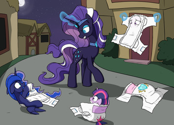 bad_end blue_body blue_eyes blue_mane bodily_fluids crying cutie_mark cutie_mark_diaper cutie_mark_print diaper diaper_transformation female feral forced forced_transformation group horn magic magic_user mane markings open_diaper purple_body purple_eyes purple_mane purple_tail quadruped sparkles sparkling_eyes striped_mane striped_markings striped_tail stripes tail tail_markings tears transformation wings skitterpone friendship_is_magic hasbro idw_publishing my_little_pony my_little_pony_(idw) mythology nightmare_rarity_(idw) princess_celestia_(mlp) princess_luna_(mlp) twilight_sparkle_(mlp) animate_inanimate diaper_creature equid equine mammal mythological_creature mythological_equine unicorn winged_unicorn 2017 absurd_res digital_drawing_(artwork) digital_media_(artwork) hi_res story_at_source