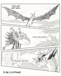 4:5 asian_mythology black_and_white braided_mane claws comic comic_panel dialogue dragon east_asian_mythology eastern_dragon english_text european_mythology female feral flying forest group hair hi_res horn inner_ear_fluff leaf line_art looking_at_another male mane mane_hair monochrome mythological_creature mythological_scalie mythology nature naya_(nuree_art) nuree_art outside plant raiden_(nuree_art) reevah_(nuree_art) sad scalie sketch speech_bubble spikes text tree trio tuft under_shade western_dragon wings