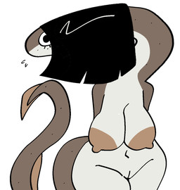 anthro areola big_breasts black_hair breasts countershading female female_anthro genitals hair looking_at_viewer navel nipples non-mammal_breasts non-mammal_navel non-mammal_nipples simple_background solo tail vulva white_sclera xarop77 aquatic cyclostome fish jawless_fish lamprey 2025 digital_drawing_(artwork) digital_media_(artwork) english_description hi_res portrait three-quarter_portrait