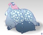 anthro big_breasts big_butt bovine_teats bovine_udders breasts breasts_and_teats butt candy dessert female food hair hooves horn nipples obese obese_anthro obese_female overweight overweight_anthro overweight_female pink_hair red_eyes solo teats thick_thighs udders gillpanda bovid caprine goat mammal 2012