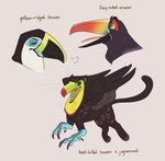 ambiguous_gender beak claws feathered_wings feathers feral open_mouth paws quadruped solo tail text tongue whiskers wings aevris mythology avian bird channel-billed_toucan felid feline fiery-billed_aracari gryphon hybrid jaguarundi keel-billed_toucan mammal mythological_avian mythological_creature ramphastos toucan absurd_res english_text hi_res