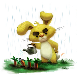 ambiguous_gender anthro beady_eyes black_eyes brown_body brown_fur carrot food fur grass grumpy male outside plant raining simple_background solo vegetable watering_can whiskers white_background white_body white_fur yellow_body yellow_fur piper_thibodeau animal_crossing disney nintendo winnie_the_pooh_(franchise) rabbit_(winnie_the_pooh) lagomorph leporid mammal rabbit crossover digital_media_(artwork) digital_painting_(artwork) painting_(artwork)