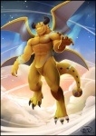 abs anthro barazoku biceps big_muscles black_border blue_eyes border claws clenched_teeth cloud fangs featureless_crotch flying grin horn looking_at_viewer male membrane_(anatomy) membranous_wings muscular muscular_anthro muscular_male night nude outside pecs pose scales sky smile solo star starry_sky tail teeth toe_claws tongue wings yellow_body mumu202 blue_dragon_(series) mythology rudolph_(blue_dragon) dragon mythological_creature mythological_scalie scalie 2012