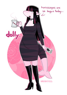 5_fingers alternative_fashion anthro black_choker black_clothing black_dress black_footwear black_hair black_high_heels black_jewelry black_lips black_necklace boots breasts card choker cleavage clothed clothing container cup death_(tarot) dialogue dress ear_piercing empty_eyes eye_through_hair facial_piercing female female_anthro fin fingers footwear front_view fully_clothed furgonomics geometric_background goth grey_body hair high_heeled_boots high_heels highlights_(coloring) holding_card holding_container holding_cup holding_mug holding_object humanoid_hands jewelry lip_piercing lips major_arcana mug multicolored_hair necklace open_mouth outline piercing pink_hair pink_highlights pink_tail pink_tongue shoes simple_background snout solo speech_marker star_polygon steam tail tail_clothing tail_fin tail_warmer tarot tarot_card teeth text three-quarter_view tongue translucent translucent_hair two_tone_hair white_eyes white_outline lobsteritus death_(personification) dolly_(lobsteritus) grim_reaper cetacean dolphin mammal marine toothed_whale 2025 character_name clip_studio_paint_(artwork) dated digital_media_(artwork) english_text flat_colors full-length_portrait hi_res portrait signature