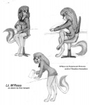 anthro barefoot biped black_nose breasts chair clothing crossed_legs digitigrade dress earbuds electronics feet female front_view furniture headphones leaning leaning_forward multiple_poses pawpads pose short_dress side_view simple_background sitting solo standing starfleet_insignia tail tail_tuft text three-quarter_view tuft uniform white_background kencougr star_trek star_trek_the_animated_series m'ress caitian felid lion mammal pantherine english_text full-length_portrait graphite_(artwork) greyscale monochrome multiple_images portrait traditional_media_(artwork)