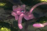 anthro blue_eyes branch cheek_tuft detailed_background eyelashes facial_tuft female fluffy fur light long_tail outside pink_body pink_fur plant smile smirk solo sunlight tail tree tuft metalisk nintendo pokemon generation_1_pokemon legendary_pokemon mew_(pokemon) pokemon_(species) 2024 absurd_res digital_media_(artwork) digital_painting_(artwork) hi_res