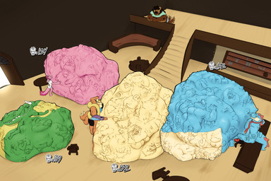 belly big_belly blue_body contest countershading fur green_body hand_on_belly imprint inside mass_vore multicolored_body multiple_pred multiple_prey obese oral_vore orange_body orange_fur overweight pink_body prey_count size_difference smaller_pred tan_belly two_tone_body unwilling_prey vore willing_prey yellow_body yellow_countershading nommsalotl mythology nintendo pokemon amphibian axolotl dragon feraligatr floatzel generation_2_pokemon generation_4_pokemon hyena mammal marine mole_salamander mythological_creature mythological_scalie pokemon_(species) salamander scalie 3:2 absurd_res hi_res