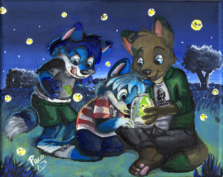 anthro black_bottomwear black_clothing black_nose black_pants black_shirt black_t-shirt black_topwear blue_body blue_bottomwear blue_clothing blue_eyes blue_fur blue_hair blue_shorts bottomwear brown_body brown_fur clothed clothing dipstick_tail fur glistening glistening_eyes grass green_clothing green_topwear group hair kneeling licking licking_lips licking_own_lips male male_anthro markings night open_clothing open_mouth open_smile open_topwear pants pattern_clothing pattern_shirt pattern_t-shirt pattern_topwear pink_inner_ear plant red_clothing red_shirt red_t-shirt red_topwear shirt short_hair shorts sitting smile standing striped_clothing striped_shirt striped_t-shirt striped_topwear stripes t-shirt tail tail_markings tongue tongue_out topwear tree white_body white_clothing white_fur white_shirt white_t-shirt white_topwear young young_anthro young_male pandapaco arthropod beetle canid canine elateroid firefly insect mammal