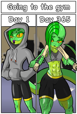 abs anthro athletic athletic_female before_and_after bodily_fluids breasts exercise female glistening_abs muscular muscular_anthro muscular_female muscular_thighs non-mammal_breasts slim sweat sweatdrop sweaty_abs sweaty_legs sweaty_thighs thick_thighs tongue tongue_out workout workout_clothing circuit19 legged_snake reptile scalie snake hi_res