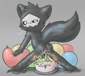 anthro balloon balls biped birthday birthday_cake birthday_candle breath butt cake candle dessert dripping fire food food_fetish food_play genitals grey_background half-closed_eyes inflatable latex liquid_latex looking_at_viewer male narrowed_eyes penis perineum simple_background solo spread_legs spreading sprinkles tongue tongue_out badipoki changed_(video_game) puro_(changed) latex_creature absurd_res hi_res