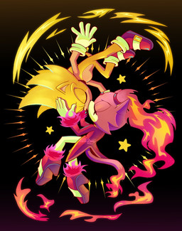 after_transformation anthro clothing duo eyes_closed female fire flaming_hair floating footwear hand_on_head hero high_heels kissing male male/female princess pseudo_hair romantic romantic_couple royalty shoes star super_form super_transformation upside_down_kiss nek0platinum sega sonic_the_hedgehog_(series) blaze_the_cat burning_blaze sonic_the_hedgehog super_sonic domestic_cat eulipotyphlan felid feline felis hedgehog humanoid mammal absurd_res hi_res