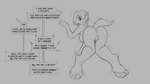 16:9 2019 anthro anus biped blush bodily_fluids breasts butt dialogue digital_drawing_(artwork) digital_media_(artwork) english_text equid equine female genital_fluids genitals grey_background hair hooves horse mammal monochrome nipples nude offscreen_character pony pussy raised_tail rear_view simple_background sketch solo surprise sweat tail text transformation vaginal_fluids watsup widescreen