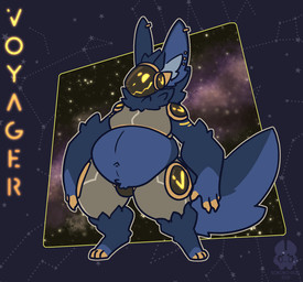 3_toes anthro blue_body blue_fur feet fur machine male navel screen screen_face slightly_chubby smile toes kokoro-doll voyager_(kokoro-doll) mammal protogen robot 2021 digital_media_(artwork) hi_res