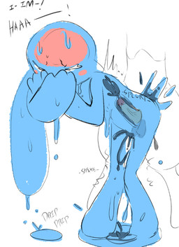 ambiguous_gender blue_ears blue_goo blue_slime bodily_fluids brain covering covering_mouth cum cum_in_goo cum_inside dialogue dildo dildo_insertion drip_(sound_effect) duo ejaculation floppy_ears genital_fluids genitals goo_drip lop_ears machine moan monotone_body oil oil_cum organs sex sex_toy sex_toy_insertion shaking simple_background slime sound_effects splurt standing standing_sex text unusual_bodily_fluids unusual_cum unusual_genital_fluids white_background boxwater rits_(boxwater) tyrant_(boxwater) android goo_creature goo_humanoid humanoid robot robot_humanoid 2025 comic digital_drawing_(artwork) digital_media_(artwork) english_text