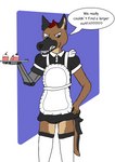 1000_hours_in_ms_paint anthro clothing dialogue maid_uniform male solo text uniform chez_(artist) chez canid canine canis domestic_dog german_shepherd herding_dog mammal pastoral_dog absurd_res english_text hi_res