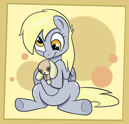blonde_mane border closed_smile cutie_mark derp_eyes eyelashes feathered_wings feathers female female_feral feral folded_wings fur grey_body grey_fur grey_hooves grey_wings holding_object holding_plushie hooves light long_mane mane mouth_closed plushie quadruped simple_background sitting smile solo tail unguligrade wings yellow_background yellow_border yellow_eyes yellow_tail cookieboy011 friendship_is_magic hasbro my_little_pony mythology derpy_hooves_(mlp) equid equine mammal mythological_creature mythological_equine pegasus 2020 colored digital_drawing_(artwork) digital_media_(artwork) english_description full-length_portrait hi_res lighting portrait shaded
