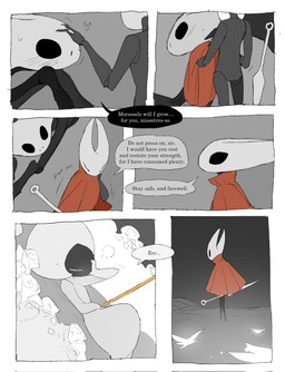anthro aroused biped black_body dialogue dressing_self duo female female_anthro feral headpat horn insect_wings larger_feral male male/female male_feral segmented_body size_difference smaller_anthro speech_bubble text thick_thighs wings justdog hollow_knight:_silksong hollow_knight_(franchise) team_cherry hornet_(hollow_knight) lace_(hollow_knight:_silksong) styx_(hollow_knight:_silksong) arachnid arthropod insect spider 2026 comic english_text hi_res