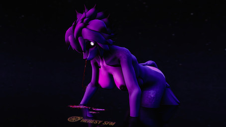 anthro blood bodily_fluids breasts female hanging_breasts looking_at_viewer nosebleed nude purple_eyes reflective_floor solo heresy_sfm warfaremachine_(modeler) violette_(heresy_sfm) canid canine fox mammal 16:9 3d_(artwork) digital_media_(artwork) widescreen