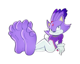 4_toes 5_fingers anthro barefoot biped clothing feet female fingers foot_focus fur gloves handwear heterochromia humanoid_feet humanoid_hands plantigrade purple_body purple_fur simple_background soles solo toes white_background yellow_eyes zuneycat sega sonic_the_hedgehog_(series) blaze_the_cat domestic_cat felid feline felis mammal 2015