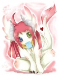 anthro blue_eyes claws female food green_eyes hair heart_symbol heterochromia markings pink_hair popsicle red_hair red_markings sea_salt_ice_cream simple_background solo tail white_body young young_anthro young_female unknown_artist mythology dragon mythological_creature mythological_scalie scalie