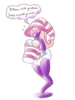 asking_another blush bodily_fluids clothing dialogue diaper female gloves hair hair_over_eyes handwear hat headgear headwear holding_diaper legless nervous nervous_sweat open_mouth pink_hair purple_body purple_skin simple_background solo speech_bubble sweat text touching_diaper white_background white_clothing white_gloves white_handwear witch_hat rfswitched mario_bros nintendo paper_mario vivian_(mario) ghost shadow_creature shadow_siren spirit 2020 absurd_res digital_media_(artwork) english_text hi_res