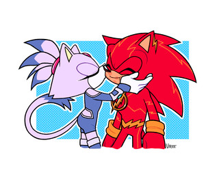 anthro cosplay crossover_cosplay duo eyes_closed face_squish female hair hand_on_face hero kiss_mark kiss_mark_on_face kissing lipstick makeup male male/female ponytail princess romantic romantic_couple royalty smile squish superhero superhero_costume viteel dc_comics sega sonic_the_hedgehog_(series) teen_titans blaze_the_cat sonic_the_hedgehog starfire_(teen_titans) the_flash domestic_cat eulipotyphlan felid feline felis hedgehog mammal 5:4 crossover hi_res
