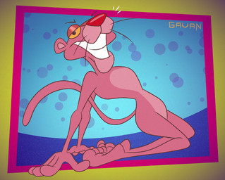 3_toes 4_fingers anthro arms_back feet fingers grin half-closed_eyes kneeling leaning leaning_backward male narrowed_eyes plantigrade pose smile smug_face solo toes yellow_eyes gavanzude pink_panther felid mammal pantherine alternate_version_at_paywall alternate_version_at_source hi_res signature