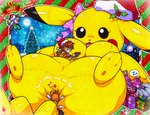 absurd_res big_breasts breasts christmas feet female generation_1_pokemon group hi_res holidays male nintendo pikachu plushie pokemon pokemon_(species) scp-956 scp_foundation sega size_difference soles sonic_the_hedgehog_(series) tails_doll toes traditional_media_(artwork) trio walter_sache