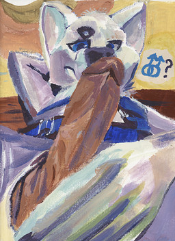 ambiguous_gender anthro balls bdsm bed bedroom bedroom_eyes big_penis biped black_nose blue_clothing blue_eyes bodily_fluids bondage bottomwear bound brown_body butt circumcised close-up clothed clothing collar costume detailed_background dominant erection faceless_character faceless_male first_person_view fur furniture fursuit gender_symbol genital_fluids genital_focus genitals half-closed_eyes hands_behind_head harness humanoid_genitalia humanoid_penis imminent_sex inside interspecies leash leather looking_at_genitalia looking_at_penis looking_at_viewer low-angle_view lying male male_symbol murrsuit narrowed_eyes nude on_back oral pants partially_clothed penile penis penis_focus penis_poking_out penis_through_fly presenting presenting_penis question_mark seductive sexuality_symbol shirt simple_background size_difference smile solo solo_focus speech_bubble spread_legs spreading submissive submissive_male symbol tail text topwear vein veiny_penis white_body white_fur zaverose arctic_fox canid canine canis domestic_dog felid fox human humanoid mammal nordic_sled_dog spitz true_fox wolf absurd_res digital_media_(artwork) digital_painting_(artwork) hi_res painting_(artwork) pictographics shaded signature sketch traditional_media_(artwork)